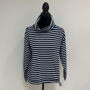 NWT Lands' End Navy and White Striped Sweater, Size S/P